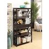 Art Nouveau Bookcase - Modern Shelving for Home & Office Decor Espresso/5 Tier with Drawer view 1