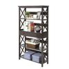 Art Nouveau Bookcase - Modern Shelving for Home & Office Decor Espresso/5 Tier with Drawer view 3