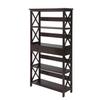 Art Nouveau Bookcase - Modern Shelving for Home & Office Decor Espresso/5 Tier with Drawer view 4