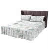 Sage Green Turtle Bed Skirt for Twin Size Bed,Wrap Around Bedding Skirt Dust Ruffle Bedskirt Sets with 1 Pack Matching Pillow Covers 30"x20",18 Inch Drop,Starfish Jellyfish Coral Shell Seahorse view 1