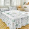 Sage Green Turtle Bed Skirt for Twin Size Bed,Wrap Around Bedding Skirt Dust Ruffle Bedskirt Sets with 1 Pack Matching Pillow Covers 30"x20",18 Inch Drop,Starfish Jellyfish Coral Shell Seahorse view 3