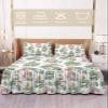 Trpical Green Leaves Bed Skirt for Full Size Bed,Wrap Around Bedding Skirt Dust Ruffle Bedskirt Sets With 2 Packs Matching Pillow Covers 30"x20",Classic 18 Inch Drop,Summer Birds Flower Simple White view 2