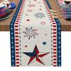 4th of July Table Runner 13x36 Inches Long Patriotic Stars Table Runners Independence Day Dresser Scarf Kitchen Dining Table Red White and Blue Fireworks Runner for Memorial Day Holiday Party Decor view 1
