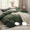 Bedsure Olive Green Oversized King Duvet Cover - 3 Pieces Prewashed Cotton-Like Polyester Extra Soft Bedding Set, Includes 1 Duvet Cover 120''x98'' with Zipper Closure & 2 Pillow Shams, No Comforter view 2