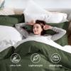 Bedsure Olive Green Oversized King Duvet Cover - 3 Pieces Prewashed Cotton-Like Polyester Extra Soft Bedding Set, Includes 1 Duvet Cover 120''x98'' with Zipper Closure & 2 Pillow Shams, No Comforter view 4