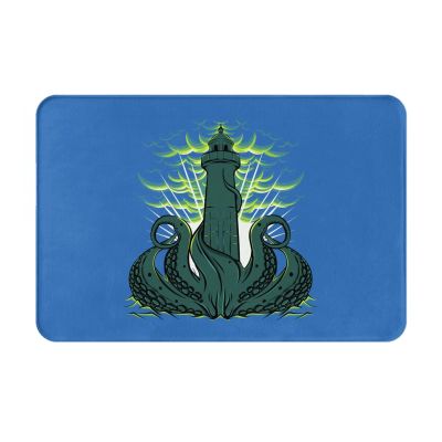 SIYTUAU Octopus Covering The Lighthouse Bathroom Rugs 16x24 Inch Ultra Soft Non Slip Bath Mat Kitchen Bedroom Rug Door Mat