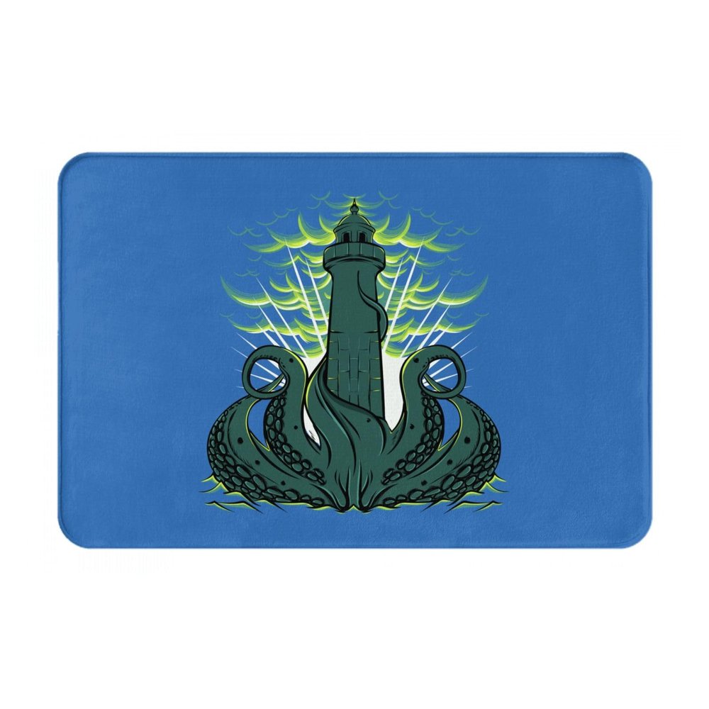SIYTUAU Octopus Covering The Lighthouse Bathroom Rugs 16x24 Inch Ultra Soft Non Slip Bath Mat Kitchen Bedroom Rug Door Mat