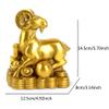 EVXOIJM Feng Shui Statue Chinese Brass Zodiac Animal Cow/Tiger/Rabbit/Dragon/Snake/Horse/Sheep/Monkey/Chicken/Dog/Pig Figurine Sculpture Collection Decor Gift,Hare view 2