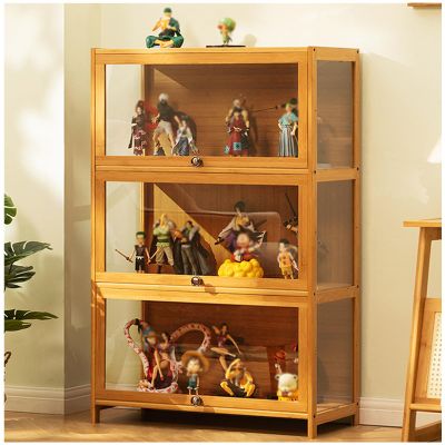 ARMERI Display Case Cabinet Stand, Reversible Doors, Display Shelves for Collectibles, Gemstone, Figures, Minifigures Anime Figure and Mini Toys Display Cabinet,70106cm/27.541.7in