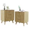 affeivul Mid Century Modern Dresser, 3 Drawer Dresser for Bedroom Wood, 3 Drawer Nightstand Set of 2, Storage Cabinet Side Table with Solid Wood Legs, Small Dresser for Closet, Living Room (Natural) view 1
