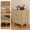 affeivul Mid Century Modern Dresser, 3 Drawer Dresser for Bedroom Wood, 3 Drawer Nightstand Set of 2, Storage Cabinet Side Table with Solid Wood Legs, Small Dresser for Closet, Living Room (Natural) view 4