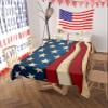 4th of July Tablecloth American Flag Table Cloth for Independence Day Waterproof Patriotic Star USA Flag Tablecloths Rectangle Kitchen Table Cover for Dinner Picnic Memorial Day Holiday Party 60x120 view 3