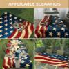 4th of July Tablecloth American Flag Table Cloth for Independence Day Waterproof Patriotic Star USA Flag Tablecloths Rectangle Kitchen Table Cover for Dinner Picnic Memorial Day Holiday Party 60x120 view 4