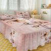 Modern Abstract Floral Bed Skirt for Twin XL Size Bed,Wrap Around Bedding Skirt Dust Ruffle Bedskirt Sets With 1 Pack Matching Pillow Covers 30"x20",Classic 18 Inch Drop,Gradual Red Shabby Wildflower view 3