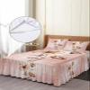Modern Abstract Floral Bed Skirt for Twin XL Size Bed,Wrap Around Bedding Skirt Dust Ruffle Bedskirt Sets With 1 Pack Matching Pillow Covers 30"x20",Classic 18 Inch Drop,Gradual Red Shabby Wildflower view 4