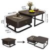 Coffee Tables for Living Room, Nesting Table Set of 2 Modern, with Drawer Storage 2 in 1 Square Stacking Side Tables End Tables for Living Room Bedroom Living Room, Office Black 27.5 x 27.5 x 17.7 cm view 2