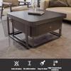 Coffee Tables for Living Room, Nesting Table Set of 2 Modern, with Drawer Storage 2 in 1 Square Stacking Side Tables End Tables for Living Room Bedroom Living Room, Office Black 27.5 x 27.5 x 17.7 cm view 3