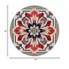 Abstract Flower Round Area Rugs Collection 4', Non Slip Indoor Circular Throw Runner Rug Floor Mat Carpet for Living Room Dining Table Bedroom Nursery Decor Geometric Boho Traditional Oriental Tribal view 2