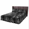 Forest Grey Bed Skirt for Queen Size Bed,Wrap Around Bedding Skirt Dust Ruffle Bedskirt Sets With 2 Packs Matching Pillow Covers 30"x20",Classic 18 Inch Drop,Spring Summer Pine Trees Landscape Nature view 1