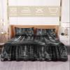 Forest Grey Bed Skirt for Queen Size Bed,Wrap Around Bedding Skirt Dust Ruffle Bedskirt Sets With 2 Packs Matching Pillow Covers 30"x20",Classic 18 Inch Drop,Spring Summer Pine Trees Landscape Nature view 2