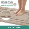 HOMEIDEAS Bathroom Rugs Sets 2 Piece, Super Soft and Absorbent Non Slip Microfiber U-Shaped Toilet Bath Mat Set (20"x32"+U20 x24, Beige) view 2