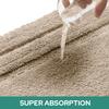 HOMEIDEAS Bathroom Rugs Sets 2 Piece, Super Soft and Absorbent Non Slip Microfiber U-Shaped Toilet Bath Mat Set (20"x32"+U20 x24, Beige) view 3