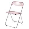 Folding Dining Chair,Transparent Modern Clear Folding Dining Chairs,Acrylic Stackable Chair,Plastic Panel & Metal Chrome Frame,PC Plastic Living Room Seat,Weight Capacity 75kg/165lbs ( Color : Light p view 1