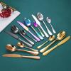 IFAJOOR Flatware Silverware Set, 24 Pieces Stainless Steel Tableware, Knife, Fork And Spoon, Hotel Household Steak Knife And Fork, Wooden Gift Box Set, Cutlery Set (Color : Rainbow) view 3