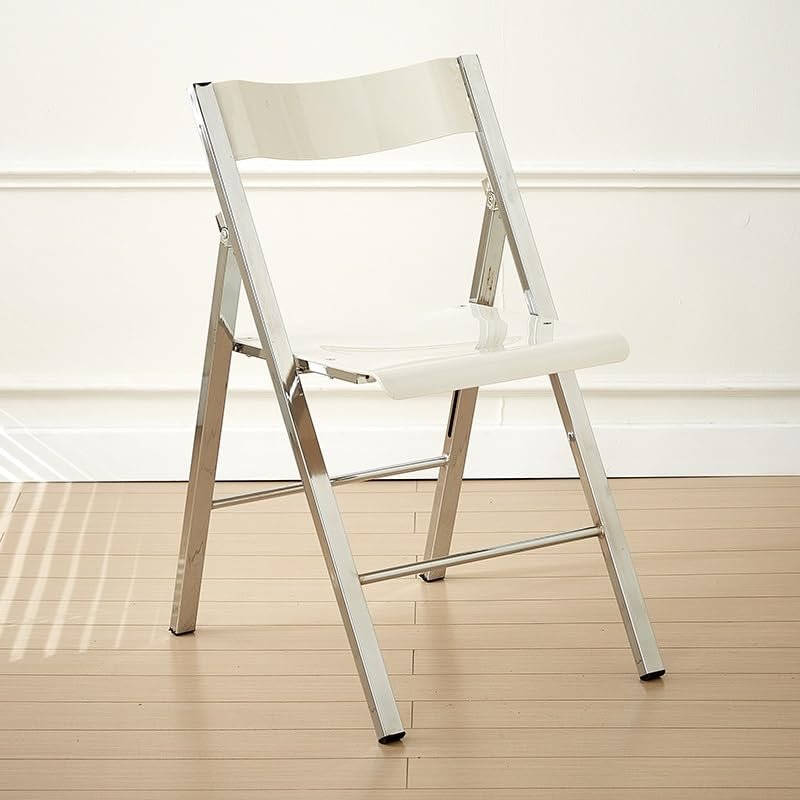 Acrylic Folding Chair, Acrylic Chair,Clear Chair Foldable And Stackable,Transparent Modern Clear Folding Dining Chairs,Transparent Armless Foldable Chair,for Bedroom, Living Room, Dining,Study Room (