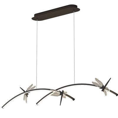 SteFik Double-Headed Acrylic Chandelier LED Tricolor Dimmable Iron Curve Bedroom Pendant Light - Minimalist Post-Modern Bar Living Room Ceiling Hanging Lamp Interesting Life,Pendant