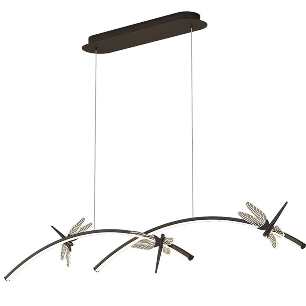 SteFik Double-Headed Acrylic Chandelier LED Tricolor Dimmable Iron Curve Bedroom Pendant Light - Minimalist Post-Modern Bar Living Room Ceiling Hanging Lamp Interesting Life,Pendant