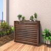 Air Conditioner Outside Unit Protective Cover Louver Grille Cover Privacy Screen Solid Wood Air Conditioner Flower Rack Outdoor Balcony Fence Shelf Floor Air Conditioner Outside Unit Cover (Size : 81 view 1