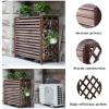 Air Conditioner Outside Unit Protective Cover Louver Grille Cover Privacy Screen Solid Wood Air Conditioner Flower Rack Outdoor Balcony Fence Shelf Floor Air Conditioner Outside Unit Cover (Size : 81 view 3