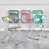 Acrylic Folding Chair,Folding Dining Chair,Clear Acrylic Foldable Chair With Hardware Material,Portable Fold Up Event Chair,Clear Chair Foldable And Stackable,Weight Capacity 200kg/440lbs, Transparent view 3