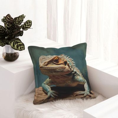 NONHAI 2PCS Faux Leather Throw Pillow Covers 16"x16" Square Pillowcases Covers Lizards Leather Pillowcases Modern Cushions Covers for Couch Bed Living Room Farmhouse Decor