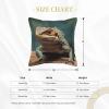 NONHAI 2PCS Faux Leather Throw Pillow Covers 16"x16" Square Pillowcases Covers Lizards Leather Pillowcases Modern Cushions Covers for Couch Bed Living Room Farmhouse Decor view 2