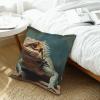 NONHAI 2PCS Faux Leather Throw Pillow Covers 16"x16" Square Pillowcases Covers Lizards Leather Pillowcases Modern Cushions Covers for Couch Bed Living Room Farmhouse Decor view 4