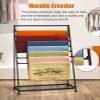 FUYAO Freestanding Movable Scarf Rack Stand/Wrapping Paper Storage Organziers with Wheels, Metal Modern Double-Side Tall Display Shelf for FlowerCraft Room/Shop/Retail Stores view 4