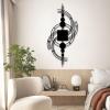 Geometric Metal Wall Art, Lines Metal Laser Wall Art, Metal Abstract and Geometric Wall Decor, Matel Line Art Wall Decor, Geometric Line Wall Art, Minimalist Metal Wall Sign, Wall Hangings (11"x 24"| 29x62cm, Gold) view 2