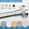Bonpally Shower Curtain Rod 32-75 Inches Adjustable, Non-Slip Spring Tension Shower Rod Stainless Steel for Bathroom, No Drilling, Chrome view 4