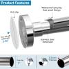 Bonpally Shower Curtain Rod 32-89 Inches Adjustable, Non-Slip Spring Tension Shower Rod for Bathroom, Window, Room Divider, Chrome view 2