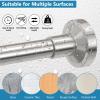 Bonpally Shower Curtain Rod 32-89 Inches Adjustable, Non-Slip Spring Tension Shower Rod for Bathroom, Window, Room Divider, Chrome view 4