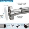 Bonpally Shower Curtain Rod 32-89 Inches Adjustable, Non-Slip Spring Tension Shower Rod for Bathroom, Window, Room Divider, Brush Nickel view 2