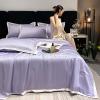 XHCTNN Cool Skin Friendly Ice Silk Quilt - Lightweight Queen Size Smooth Sheets 4pc Set - Fashionable Exquisite Embroidery Air Conditioning Comforter Pillowcase Bedding(J,180 * 220cm) view 1