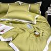 XHCTNN Cool Skin Friendly Ice Silk Quilt - Lightweight Queen Size Smooth Sheets 4pc Set - Fashionable Exquisite Embroidery Air Conditioning Comforter Pillowcase Bedding(C-4Pcs,150 * 200cm) view 1