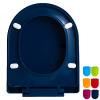COAYHEL Toilet Seat Plastic Toilet Seat Soft Close, Bathroom Family Heavy Duty Quick Release Standard Size Toilet Seat with Adjustable Device (Color : Navy Blue, Size : OneSize) view 1