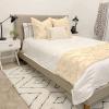 Drona Bedding Twin Pure Cotton Bed Runner 600 TC Pinch Pleat Bed Runner Solid, Light Weight, Skin Friendly Cooling Decorative Bed Scarf, 1 Piece Pinch Pleated Bed Runner Ivory view 1