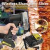 XLTEAM Professional Wireless Meat Slicer, Electric Kebab Slicer, Doner Kebab Knife with 2 Blades, Adjustable Thickness 0-8mm, for Restaurant Barbecue view 2