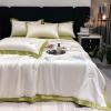 XHCTNN Cool Skin Friendly Ice Silk Quilt - Lightweight Queen Size Smooth Sheets 4pc Set - Fashionable Exquisite Embroidery Air Conditioning Comforter Pillowcase Bedding(G,150 * 200cm) view 1