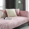 Velvet Couch Cover,Anti-Slip Sectional Couch Covers,Reversible Quilted Corner Furniture Cover,Sofa Slipcover for Dogs Cats Pet,Washable Recliner Sofa Cover,Only 1 Piece/Not All Set,Pink-28"x70" view 4